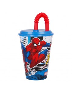 Bicchiere con Cannuccia Spiderman