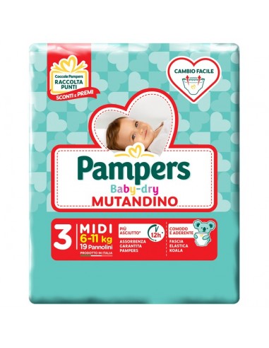 Pampers Baby Dry Mutandino Tg. 3 Midi 6-11kg 19pz
