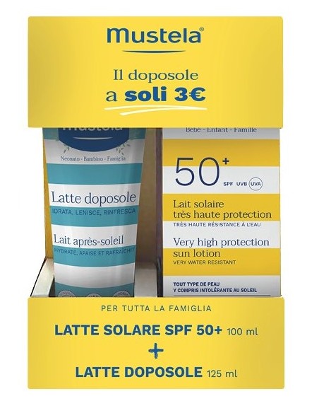 Mustela Latte Solare SPF 50+ 100 ml + Latte Doposole 125 ml