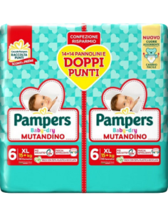 Pampers Baby Dry Mutandino Tg.6 Extralarge 15kg+ 28pz
