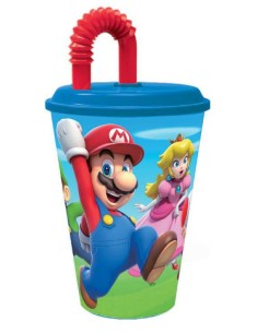 Bicchiere con Cannuccia Super Mario 430ml