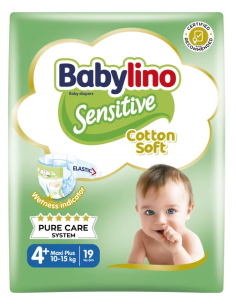 Babylino Sensitive Tg.4+ Maxi 10-15kg 19pz