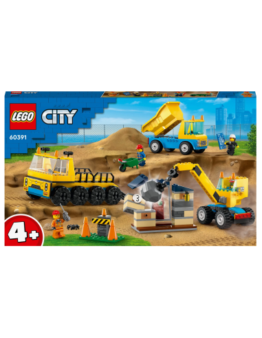 Lego City Camion da Cantiere e Gru con Palla da Demolizione 60391
