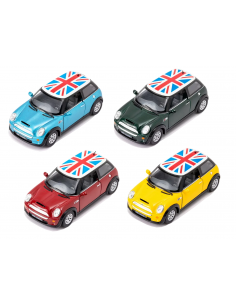 Mini Cooper S Car Roof With UK Flag Die Cast in Scatola