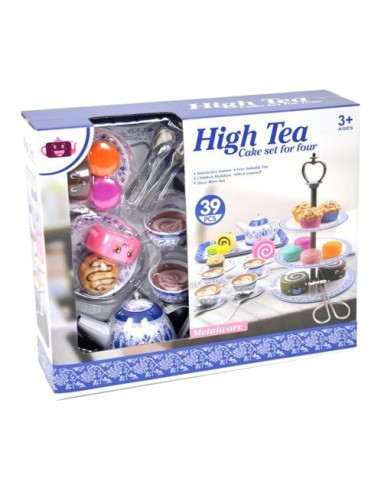 Set Tè Metallo con Pasticcini e Alzatina