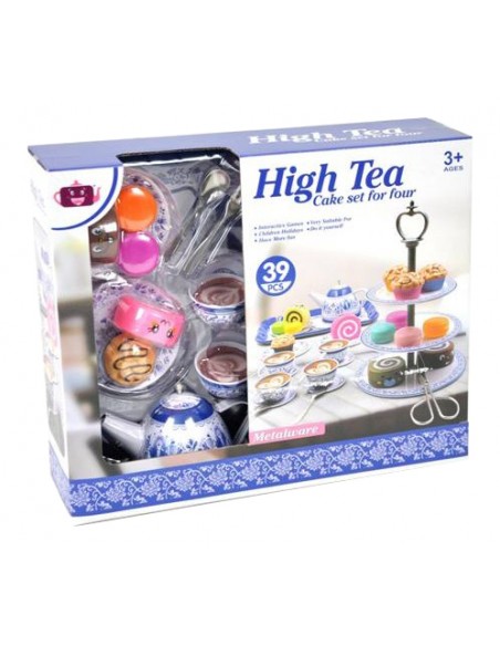 Set Tè Metallo con Pasticcini e Alzatina