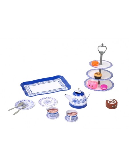 Set Tè Metallo con Pasticcini e Alzatina