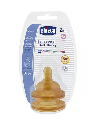 Chicco Tettarella Benessere 2m+ Flusso Medio 2pz Caucciù