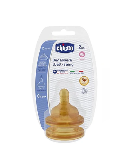 Chicco Tettarella Benessere 2m+ Flusso Medio 2pz Caucciù