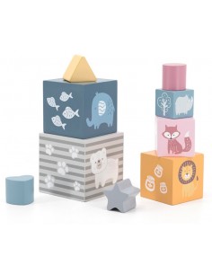 Piramide Cubi Impilabili in Legno