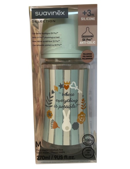 Suavinex Biberon Wonderland 3m+ 270ml Verde