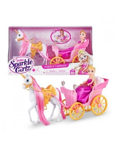 Sparkle Girlz Bambola con Carrozza e Unicorno