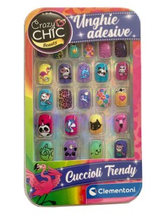 Crazy Chic Set di Unghie Adesive Cuccioli Trendy
