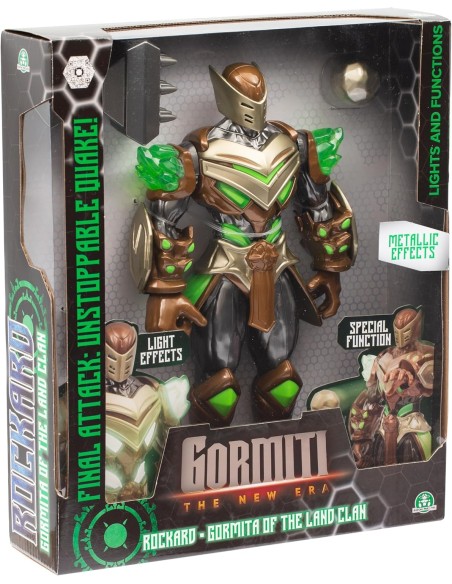 Gormiti The New Era Rockard Gormita del Clan della Terra con Effetti Luminosi