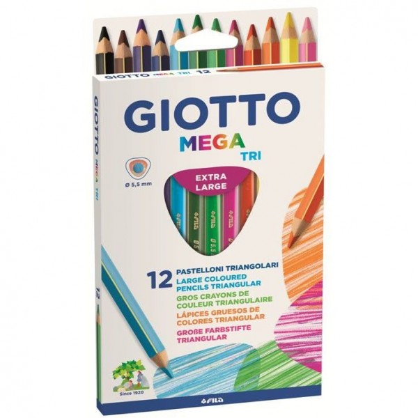 Giotto Mega Tri 12 Matite Colorate Extra Large