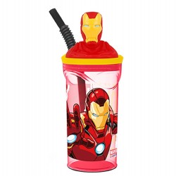 Bicchiere con Cannuccia Iron Man