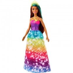 Barbie Dreamtopia Principessa Castana con Ciocca Turchese