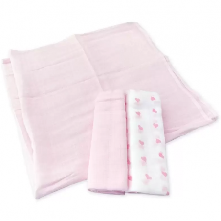 Set 3 Pezzi Quadrato Garza Colorato in Busta