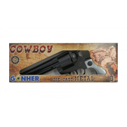 Pistola Cowboy in Metallo Nera 12 Colpi 121/6